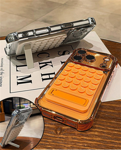 Custodia per telefono in <span class=keywords><strong>silicone</strong></span> con placcatura di lusso e ventosa per Samsung Galaxy S26 <span class=keywords><strong>Ultra</strong></span> S25 S23 A57 A56, 2 in 1, con protezione e impugnatura selfie anti-stress - Product Image 2