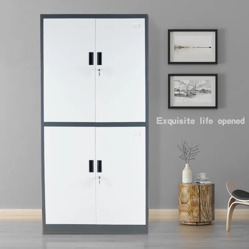 Large capacity 2 door metal file storage cabinet with partition