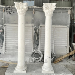 Blve bán buôn nhà lớn xây dựng Vòng trụ cột Roman xây dựng màu be đá cẩm thạch tự nhiên Hy Lạp đá cột - Product Image 4