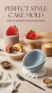 แม่พิมพ์ขนมผลไม้ซิลิโคนรูปสตรอว์เบอร์รี  แบบไม่ติดกระทะ ปลอดสาร BPA สำหรับทำขนมมูสและตกแต่ง - Product Image 2