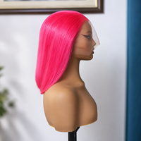 Perruque Bob Courte Droite Ombrée P4/27 avec Mèches, Cheveux Humains Bruns et Blonds, Lace Frontale Pré-Pluckée, Couleur Piano, Vente Directe Usine