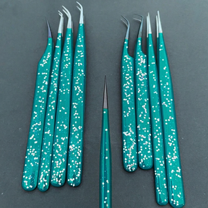 Pinzas para Pestañas Speckle Grip de Acero Inoxidable, Duraderas, Ecológicas, Herramientas Profesionales para Extensión de Pestañas, Venta al por Mayor - Product Image 1