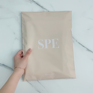 Custom Peach Poly Mailers Matte Shipping Bags White Logo Print Self Seal <b>Waterproof</b> Plastic Courier Bags For Clothing Boutique - Product Image 3