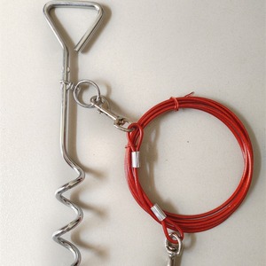 Laisse pour chien en acier inoxydable, taille moyenne, durable, pour une utilisation sur l'herbe ou sur le sol dur - Product Image 2