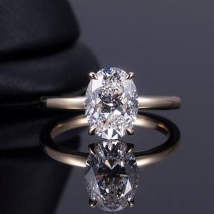 Bague de fiançailles Messi Jewelry MSR-664, classique, solitaire, diamant, or jaune 18 carats, 1,4 ct, diamant de laboratoire - Product Image 2