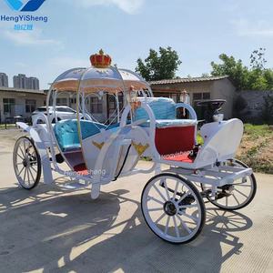 Asiento de cuero azul eléctrico Cenicienta calabaza carro de caballos/carro de calabaza eléctrico romántico carro de caballos - Product Image 2