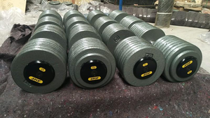 कस्टम लोगो ने लोहे की डम्बल सेट 50 किलो फिटनेस वेट प्लेट मोक 100 किलोग्राम के साथ लोहे की सामग्री डाली - Product Image 5