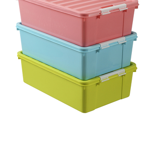 85L Heavy Duty storage box plastic tote bins Large Capacity attached lid Container Plastic Boxes