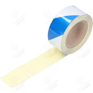 <span class=keywords><strong>Cinta</strong></span> adhesiva de <span class=keywords><strong>barricada</strong></span> reflectante de grado Ingeniero de alta visibilidad Abrasivo de agarre fuerte azul y blanco para tuberías de paredes de piso - Product Image 3