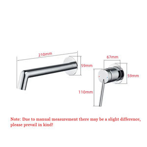 Grifo de baño moderno para hotel, diseño minimalista, manija única, montado en la pared, material de latón, válvula de cerámica, grifos de lavabo ocultos - Product Image 6