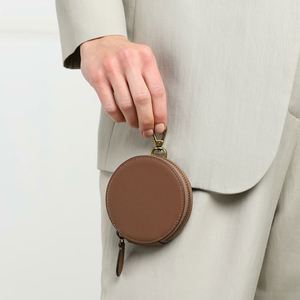 Real Zipper Wholesale Bulk Kids Purse Custom Round Leather Coin <b>Wallet</b> Pouch Bag With <b>Wristlet</b> - Product Image 1