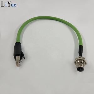 M12 Connector RJ45 Cable ช่างไม้ M12 8-Pin X-รหัสชาย RJ45ปลั๊ก Molded Connector สายปรับแต่งความยาว - Product Image 2