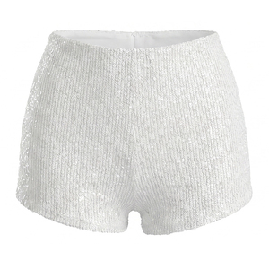 Viviblook J26ST260 Ensemble deux pièces sexy pour femme, débardeur sans manches à col en V et short moulant en dentelle à sequins - Product Image 6