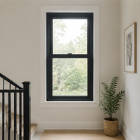 Fenêtres à simple battant en aluminium sur mesure pour la maison, avec verre trempé