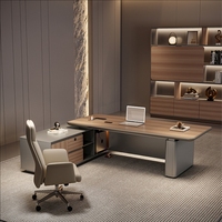 Bureau de direction moderne, mobilier de bureau, placage en noyer de luxe pour suite de PDG