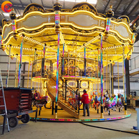 Manèges de foire super luxe manèges Double Decker Carrousel Jeux de carnaval à chevaux Merry Go Round à vendre