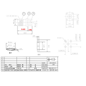 -KE Pin Female Antenna Signal RF Socket Four-pin Vertical -KHD Female Board Installation Brass ROHS - Product Image 1
