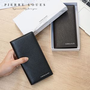 Pierre Loues <b>Long</b> Leather <b>Wallet</b> Men RFID Blocking Large Capacity Everyday Use Deep Coffee Color - Product Image 4