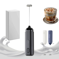 Accessoires de cuisine : Mousseur à lait électrique portable en acier inoxydable, personnalisable et rechargeable, pour café et usage commercial
