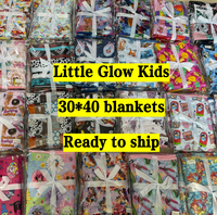 Couverture en bambou double couche pour enfants Little Glow Kids Whatnot RTS, vente en gros, boîte mystère, 30x40, imprimée et unie, douce pour la peau