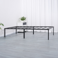 Lit d'hôtel pliable noir en acier, design moderne et classique, simple, pour chambre à coucher – Commandes en gros bienvenues
