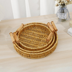 Vendita calda di nuovi cesti per la conservazione della frutta intrecciati a mano soggiorno all'aperto adatto con telaio e maniglie in ferro - Product Image 5