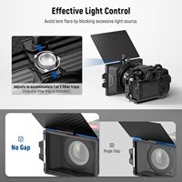 NEEWER Mini Matte Box en fibre de carbone avec plateau à filtres 4"x5.65" et adaptateurs d'anneaux de lentilles circulaires