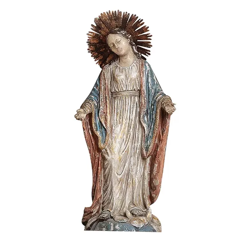 Wholesale handmade custom vintage resin Virgin Mary statues charms sculpture Catholic religious figurines