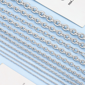 Cadena de Eslabones Ovalados de Acero Inoxidable Chapada en Oro de 18k, Accesorios Libres de Níquel para Joyería Permanente, Fabricación de Collares y <span class=keywords><strong>Pulseras</strong></span> DIY - Product Image 1