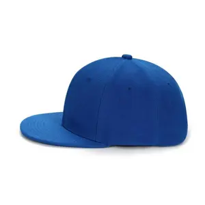 Custom High Quality Printing 6-Panel Blue Hip-Hop Hat Customized Logo 3D Embroidered Snapback Cap