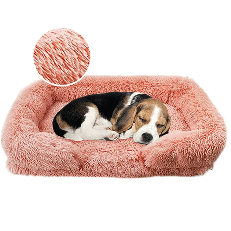 Queeneo salon moelleux orthopédique lits pour animaux de compagnie coussin antibactérien confortable doux rectangulaire en peluche chaud gardant chien matelas maison