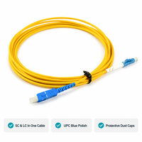Cordon de brassage fibre optique simplex SC UPC vers LC UPC monomode 9/125 µm jaune gaine LSZH 1m 2m 3m 5m 10m FTTH LAN WAN