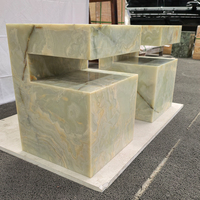Nouvelle table d'appoint rectangulaire en marbre onyx vert pour la décoration intérieure