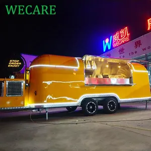 Wecare Commercial Catering Trailer Mobile Kitchen BBQ Fast Food Trailers Fully Equipped Airstream Mobile Food Truck For Sale