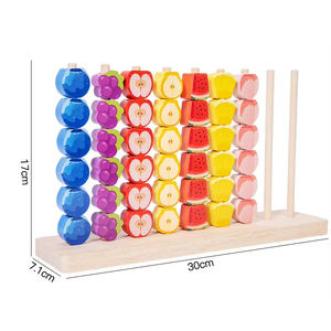 Gioco Educativo in Legno CPC CE per Bambini: Impilamento Frutta, Abbinamento Colori, <span class=keywords><strong>Puzzle</strong></span> Matematico con Pioli per Conteggio - Product Image 5