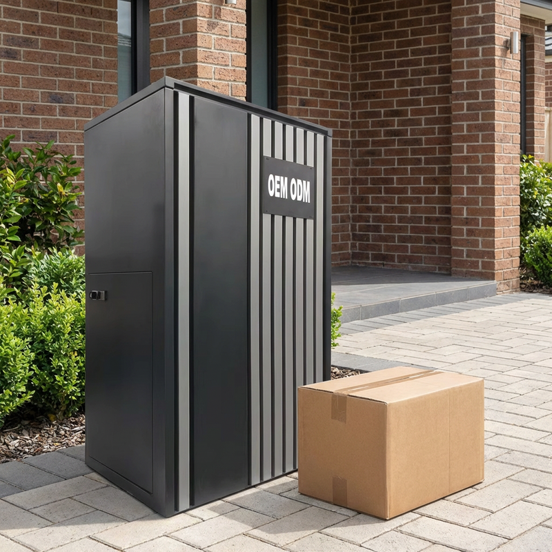 Custom Grain Stripe Pillar Letterbox Galvanized
