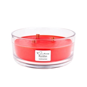 Velas Verdes Elípticas de Cera de Soja de 3 Mechas con Aroma a Vainilla - Product Image 3