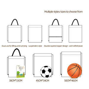 Custom Football Theme <b>Drawstring</b> <b>Backpack</b> Full Print Sports Gym Sack OEM ODM - Product Image 3