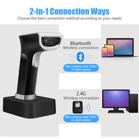 YHDAA alta calidad 1D 2D lector de código de barras Qr portátil 3 en 1 escáner de código de barras inalámbrico Bluetooth