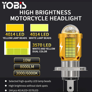 H4 LED 오토바이 헤드라이트 전구 H6 BA20D LED 모토 라이트 하이 로우 빔 화이트 옐로우 램프 캔버스 야마하 가와사키 스즈키용 - Product Image 3