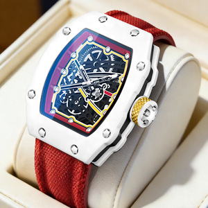 2026 New 9.5mm Tonneau Wristwatch Carbon Fiber Sapphire Mirror Luminous Skeleton Dial - Product Image 3