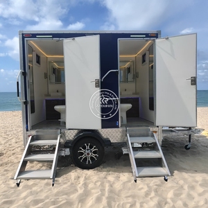 Remorque de toilettes de luxe, toilettes portables pour événements extérieurs, toilettes mobiles publiques en fibre de verre - Product Image 1