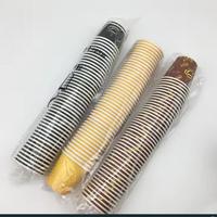 Tasse à café en papier à mur unique jetable de 180ml 200ml 280ml 300ml biodégradable avec couvercle