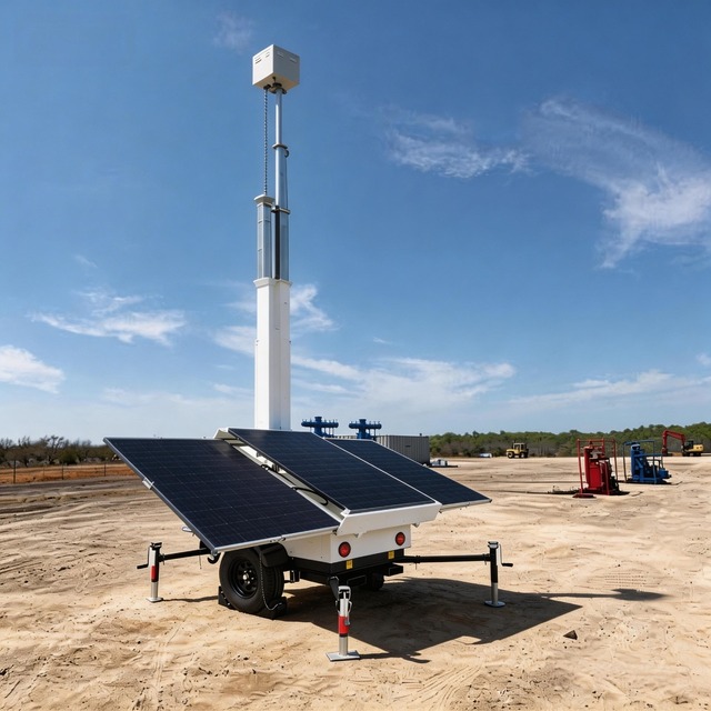 Hot Sale Mobile Construction Site PTZ Camera 4G LTE Solar Powered CCTV Solar Camera Trailer