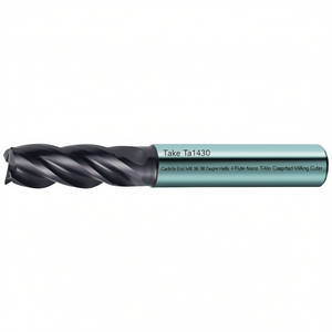 Fresa de carburo Ttake TA1430 con helicoidal de 36-38 grados, 4 filos y recubrimiento Nano TiAlN - Product Image 2
