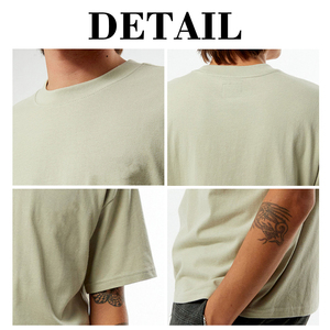 Camiseta KingSen de color sólido lavado para hombre, de algodón grueso, informal, para uso diario, lisa, personalizable, de manga corta. - Product Image 6