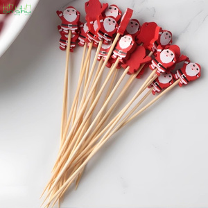 Piques en bambou sur le thème de Noël pour <span class=keywords><strong>les</strong></span> amuse-gueules et la décoration de gâteaux - Product Image 2