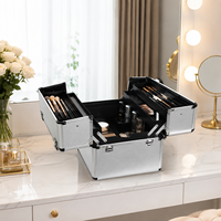 Boîtes de sécurité portables personnalisables ODM&OEM avec cadre en aluminium et panneaux ABS, étui en aluminium à 2 côtés avec séparateurs réglables
