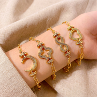 Bracelet minimaliste chic en or 18 carats serti de zircons blancs micro-pavés, bijoux tendance pour un anniversaire
