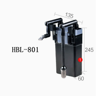Filtre d'aquarium HBL-8 à débit d'eau réglable, filtre suspendu pour aquarium avec écrépineur d'huile